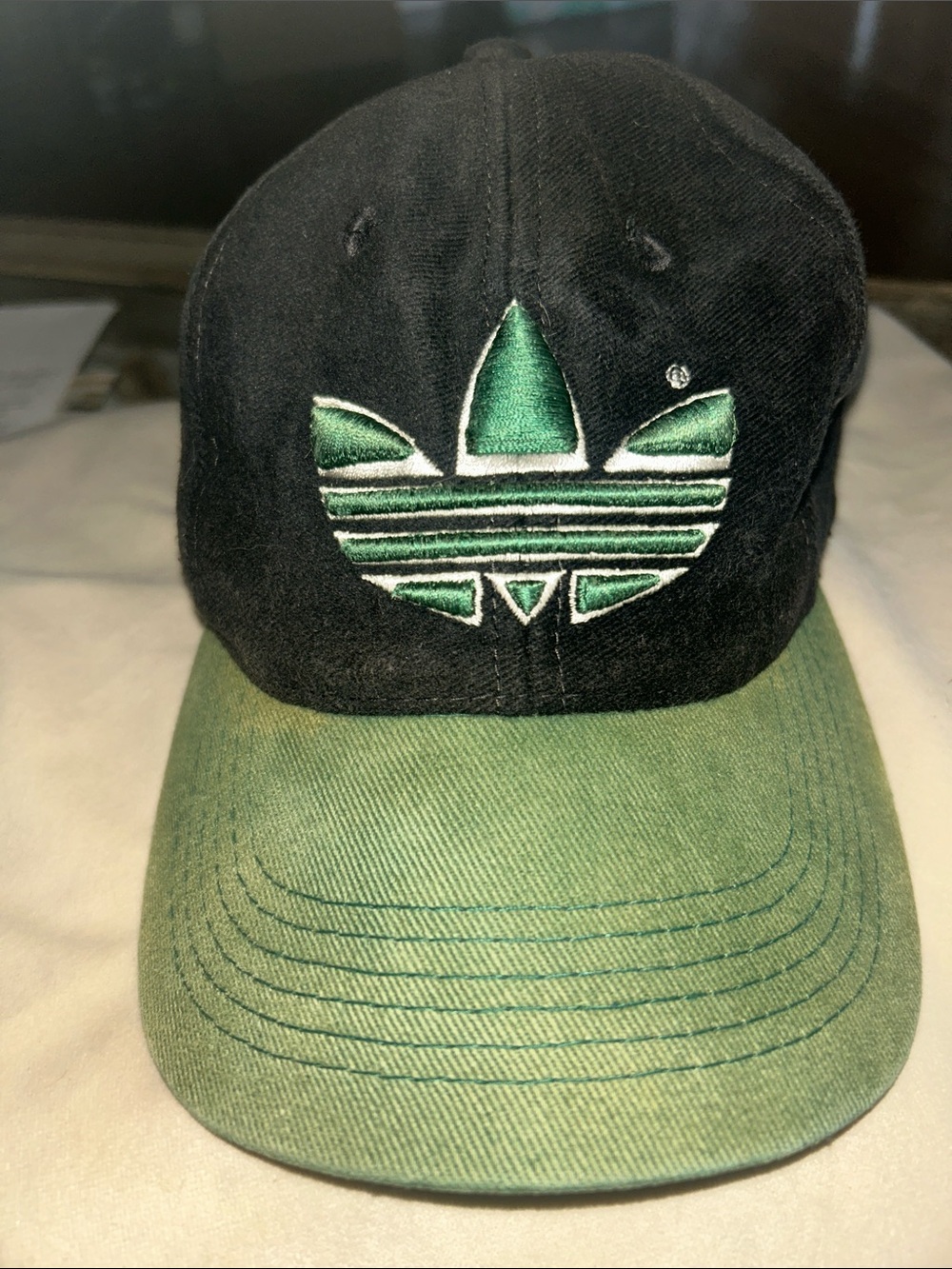 80’s 90’s adidas Black & Green Trefoil Baseball Cap